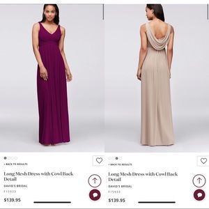 David’s Bridal Long Bridesmaid Dress